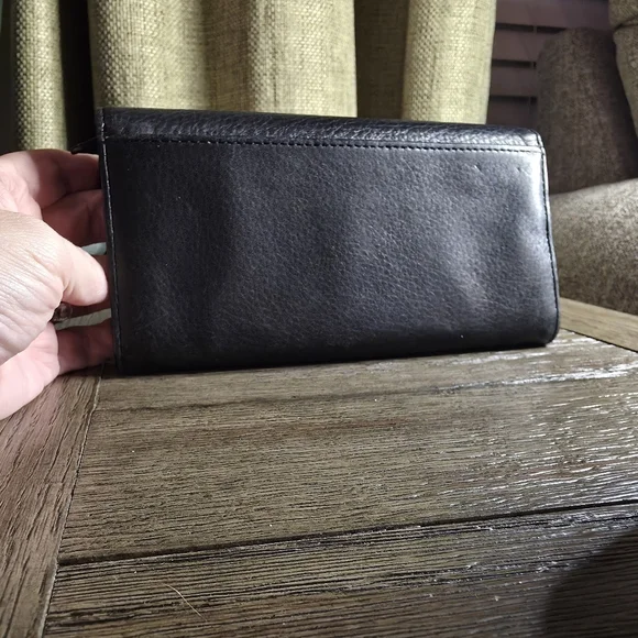 Michael Kors Black Leather MK Logo Wallet Clutch - Picture 6 of 10